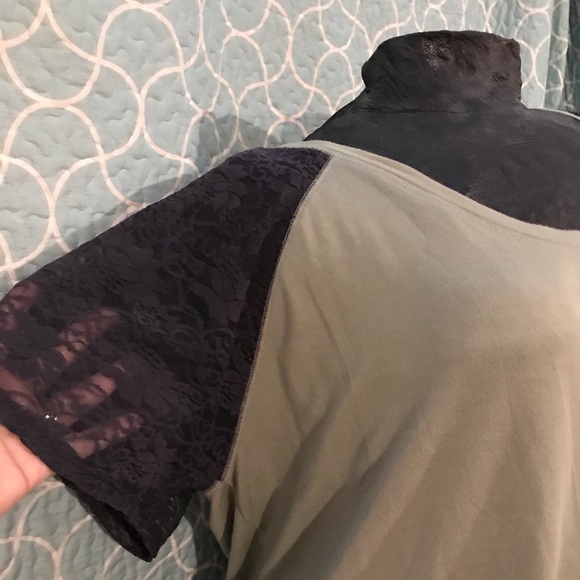 Torrid Ragland Tee with Lace Sleeves - Picture 2 of 3